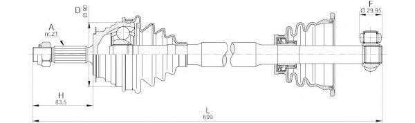 OPEN PARTS DRS6206.00 Приводной вал для RENAULT LAGUNA I (Рено Лагуна 1) OPEN PARTS DRS6206.00 Приводной вал для RENAULT LAGUNA I (Рено Лагуна 1)