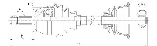 OPEN PARTS DRS6211.00 Приводной вал для RENAULT LAGUNA I (Рено Лагуна 1) OPEN PARTS DRS6211.00 Приводной вал для RENAULT LAGUNA I (Рено Лагуна 1)