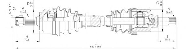 OPEN PARTS DRS6257.00 Приводной вал для PEUGEOT (Пежо) OPEN PARTS DRS6257.00 Приводной вал для PEUGEOT (Пежо)