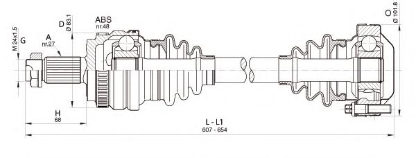 OPEN PARTS DRS6356.00 Приводной вал для BMW (Бмв) OPEN PARTS DRS6356.00 Приводной вал для BMW (Бмв)