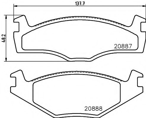 TEXTAR 2088710 Тормозные колодки для VOLKSWAGEN CADDY I (Фольксваген Cаддъ и) TEXTAR 2088710 Тормозные колодки для VOLKSWAGEN CADDY I (Фольксваген Cаддъ и)