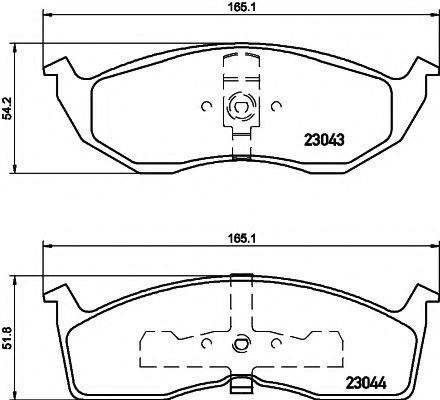 TEXTAR 2304301 Тормозные колодки для DODGE CARAVAN (Додж Караван) TEXTAR 2304301 Тормозные колодки для DODGE CARAVAN (Додж Караван)