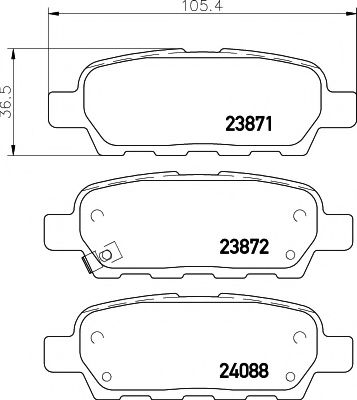 TEXTAR 2387101 Тормозные колодки для NISSAN TEANA I (Ниссан Теана 1) TEXTAR 2387101 Тормозные колодки для NISSAN TEANA I (Ниссан Теана 1)