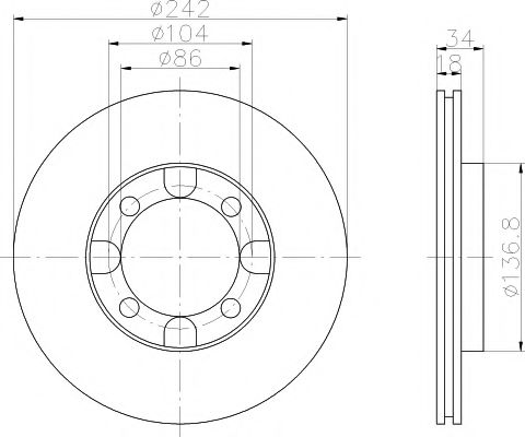 TEXTAR 92034700 Тормозной диск для MITSUBISHI COLT I (Митсубиши/митсубиси Cолт и) TEXTAR 92034700 Тормозной диск для MITSUBISHI COLT I (Митсубиши/митсубиси Cолт и)