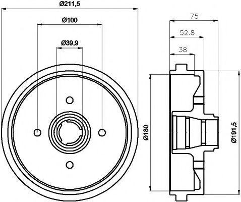 TEXTAR 94006600 Тормозной барабан для VOLKSWAGEN SCIROCCO (Фольксваген Сcироccо) TEXTAR 94006600 Тормозной барабан для VOLKSWAGEN SCIROCCO (Фольксваген Сcироccо)