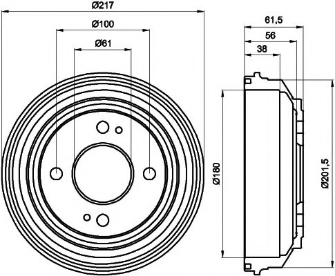 TEXTAR 94017500 Тормозной барабан для HONDA CRX II (Хонда Cрх 2) TEXTAR 94017500 Тормозной барабан для HONDA CRX II (Хонда Cрх 2)