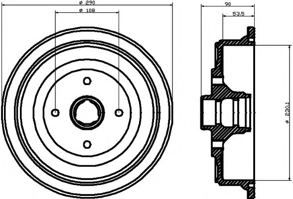 TEXTAR 94021400 Тормозной барабан для AUDI 5000 (Ауди 5000)