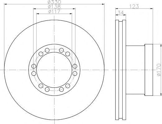 TEXTAR 93142400 Тормозной диск для DAF LF 45 (Даф Лф 45) TEXTAR 93142400 Тормозной диск для DAF LF 45 (Даф Лф 45)