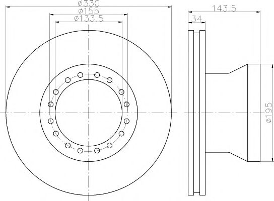 TEXTAR 93142500 Тормозной диск для DAF LF 45 (Даф Лф 45) TEXTAR 93142500 Тормозной диск для DAF LF 45 (Даф Лф 45)