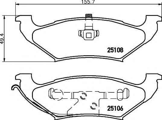 TEXTAR 2510801 Тормозные колодки для DODGE CARAVAN (Додж Караван) TEXTAR 2510801 Тормозные колодки для DODGE CARAVAN (Додж Караван)