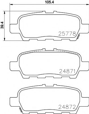 TEXTAR 2577801 Тормозные колодки для INFINITI M37 (Инфинити М37) TEXTAR 2577801 Тормозные колодки для INFINITI M37 (Инфинити М37)