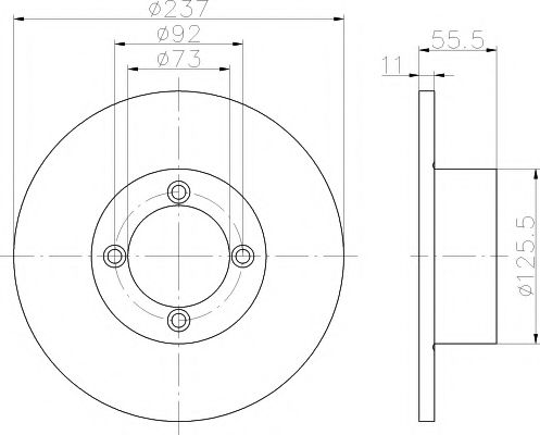 TEXTAR 92005400 Тормозной диск для OPEL KADETT C (Опель Кадэтт c) TEXTAR 92005400 Тормозной диск для OPEL KADETT C (Опель Кадэтт c)