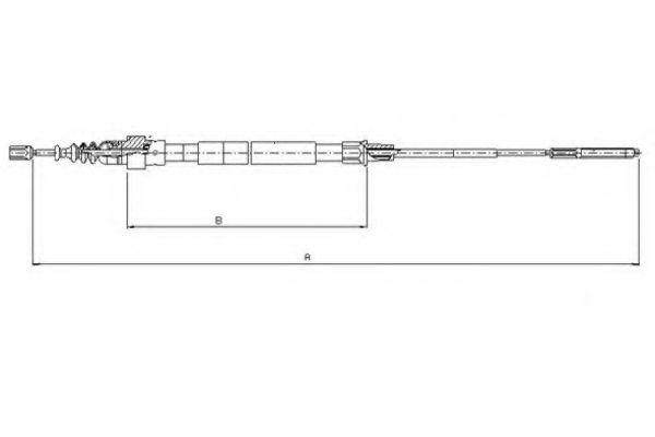 TEXTAR 44003500 Трос, стояночная тормозная система 