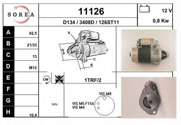 EAI 11126 Стартер для AUDI 100 (Ауди 100) EAI 11126 Стартер для AUDI 100 (Ауди 100)