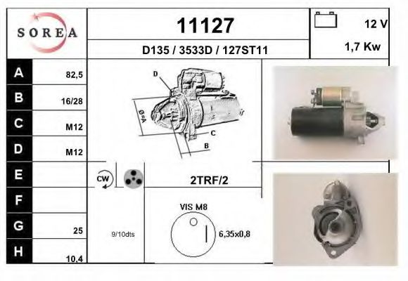 EAI 11127 Стартер для AUDI 90 (Ауди 90) EAI 11127 Стартер для AUDI 90 (Ауди 90)