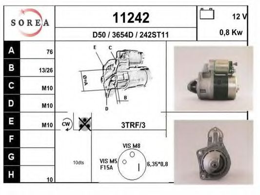 EAI 11242 Стартер для FORD FIESTA (Форд Фиэста) EAI 11242 Стартер для FORD FIESTA (Форд Фиэста)