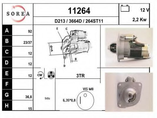 EAI 11264 Стартер для LAND ROVER DEFENDER (Ленд ровер/лэнд ровер Дэфэндэр) EAI 11264 Стартер для LAND ROVER DEFENDER (Ленд ровер/лэнд ровер Дэфэндэр)