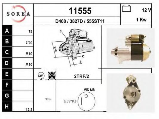 EAI 11555 Стартер для TOYOTA COROLLA SPRINTER (Тойота/тоета Cоролла спринтэр) EAI 11555 Стартер для TOYOTA COROLLA SPRINTER (Тойота/тоета Cоролла спринтэр)