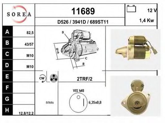 EAI 11689 Стартер для NISSAN PRIMERA LER (Ниссан Примера лэр) EAI 11689 Стартер для NISSAN PRIMERA LER (Ниссан Примера лэр)