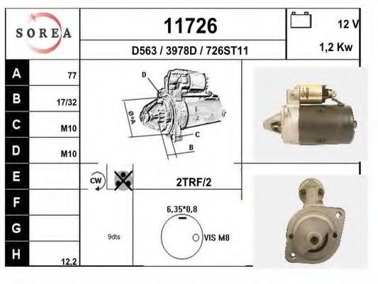 EAI 11726 Стартер для MITSUBISHI SAPPORO (Митсубиши/митсубиси Саппоро) EAI 11726 Стартер для MITSUBISHI SAPPORO (Митсубиши/митсубиси Саппоро)