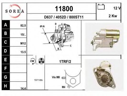 EAI 11800 Стартер для VOLKSWAGEN TARO (Фольксваген Таро) EAI 11800 Стартер для VOLKSWAGEN TARO (Фольксваген Таро)