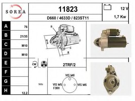 EAI 11823 Стартер для BMW 7 (Бмв 7) EAI 11823 Стартер для BMW 7 (Бмв 7)