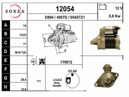 EAI 12054 Стартер для TOYOTA ECHO (Тойота/тоета Эчо) EAI 12054 Стартер для TOYOTA ECHO (Тойота/тоета Эчо)