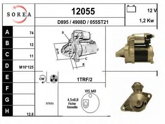 EAI 12055 Стартер для TOYOTA ECHO (Тойота/тоета Эчо) EAI 12055 Стартер для TOYOTA ECHO (Тойота/тоета Эчо)