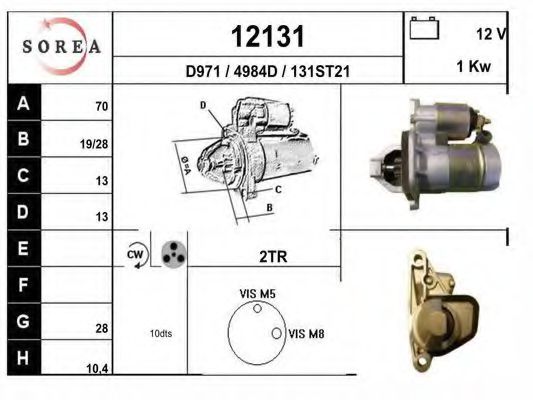 EAI 12131 Стартер для RENAULT LAGUNA III ER (Рено Лагуна 3 ер) EAI 12131 Стартер для RENAULT LAGUNA III ER (Рено Лагуна 3 ер)