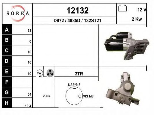 EAI 12132 Стартер для MITSUBISHI (Митсубиши/митсубиси) EAI 12132 Стартер для MITSUBISHI (Митсубиши/митсубиси)
