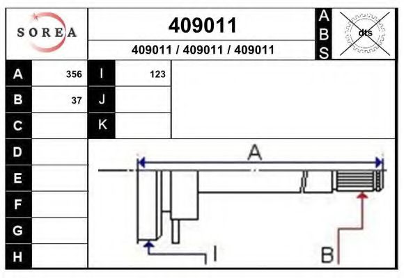 EAI 409011 Шарнирный комплект, приводной вал для VOLKSWAGEN SHARAN (Фольксваген Шаран) EAI 409011 Шарнирный комплект, приводной вал для VOLKSWAGEN SHARAN (Фольксваген Шаран)