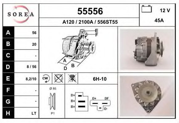 EAI 55556 Генератор для ALFA-ROMEO (Алфа-ромэо) EAI 55556 Генератор для ALFA-ROMEO (Алфа-ромэо)