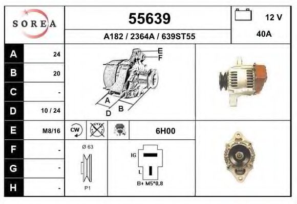 EAI 55639 Генератор для DAIHATSU DOMINO II (Дайхатсу Домино 2) EAI 55639 Генератор для DAIHATSU DOMINO II (Дайхатсу Домино 2)