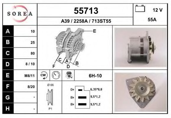EAI 55713 Генератор для FORD ESCORT V (Форд Эскорт 5) EAI 55713 Генератор для FORD ESCORT V (Форд Эскорт 5)
