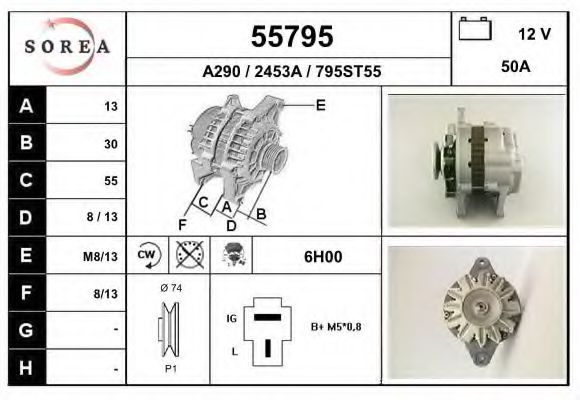 EAI 55795 Генератор для MITSUBISHI MONTERO (Митсубиши/митсубиси Монтэро) EAI 55795 Генератор для MITSUBISHI MONTERO (Митсубиши/митсубиси Монтэро)