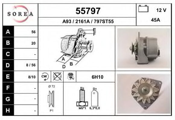 EAI 55797 Генератор для OPEL OLYMPIA A (Опель Олъмпиа а) EAI 55797 Генератор для OPEL OLYMPIA A (Опель Олъмпиа а)