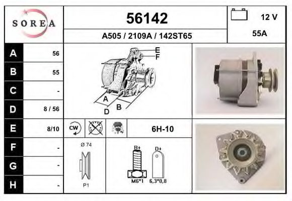 EAI 56142 Генератор для AUDI 80 (Ауди 80) EAI 56142 Генератор для AUDI 80 (Ауди 80)