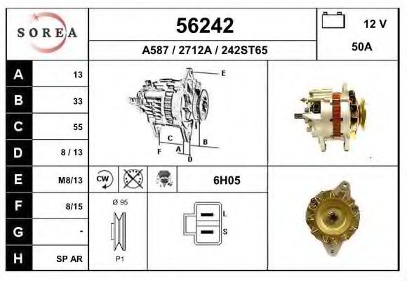 EAI 56242 Генератор для MITSUBISHI MONTERO (Митсубиши/митсубиси Монтэро) EAI 56242 Генератор для MITSUBISHI MONTERO (Митсубиши/митсубиси Монтэро)