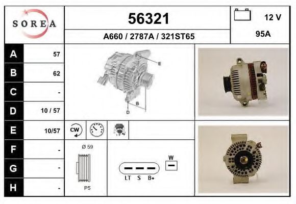 EAI 56321 Генератор для FORD MONDEO (Форд Мондэо) EAI 56321 Генератор для FORD MONDEO (Форд Мондэо)