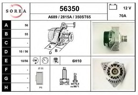 EAI 56350 Генератор для MERCEDES-BENZ CLK (Мэрcэдэс-бэнз Слк) EAI 56350 Генератор для MERCEDES-BENZ CLK (Мэрcэдэс-бэнз Слк)