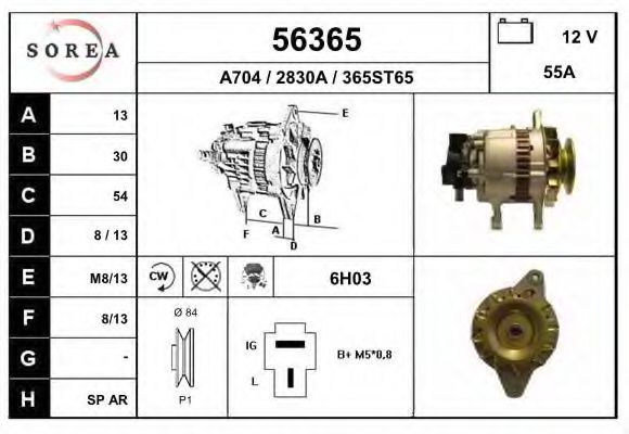 EAI 56365 Генератор для MITSUBISHI MONTERO (Митсубиши/митсубиси Монтэро) EAI 56365 Генератор для MITSUBISHI MONTERO (Митсубиши/митсубиси Монтэро)