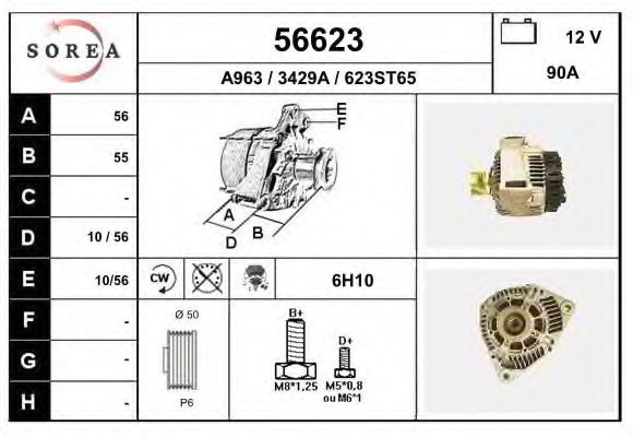 EAI 56623 Генератор для MERCEDES-BENZ CLK (Мэрcэдэс-бэнз Слк) EAI 56623 Генератор для MERCEDES-BENZ CLK (Мэрcэдэс-бэнз Слк)