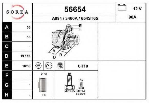 EAI 56654 Генератор для MERCEDES-BENZ CLK (Мэрcэдэс-бэнз Слк) EAI 56654 Генератор для MERCEDES-BENZ CLK (Мэрcэдэс-бэнз Слк)