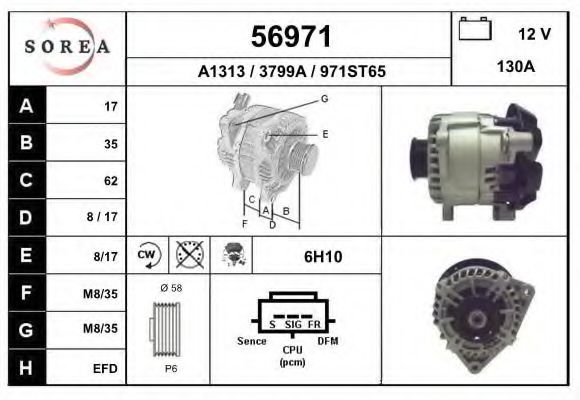 EAI 56971 Генератор для FORD NEO CONNECT (Форд Нэо cоннэcт) EAI 56971 Генератор для FORD NEO CONNECT (Форд Нэо cоннэcт)