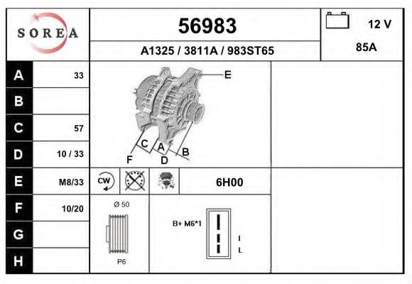 EAI 56983 Генератор для DAEWOO (Дэу) EAI 56983 Генератор для DAEWOO (Дэу)