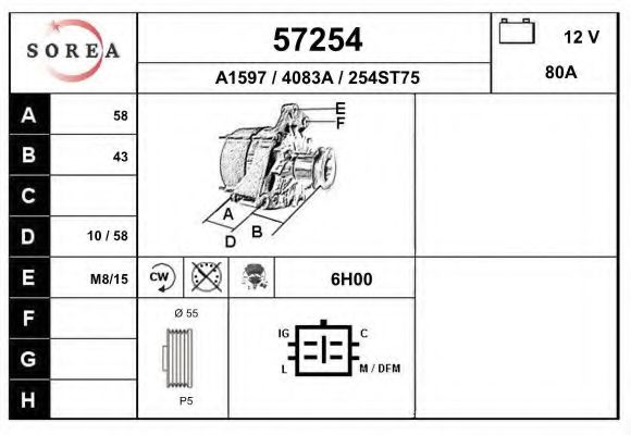 EAI 57254 Генератор для SUZUKI GRAND VITARA II (Сузуки Гранд витара 2) EAI 57254 Генератор для SUZUKI GRAND VITARA II (Сузуки Гранд витара 2)