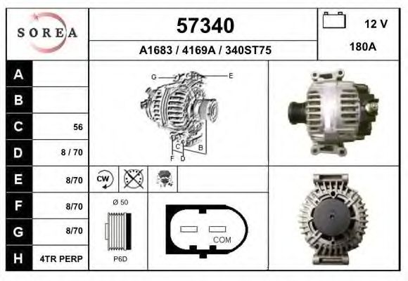EAI 57340 Генератор для MERCEDES-BENZ SPRINTER 5-T (Мэрcэдэс-бэнз Спринтэр 5-т) EAI 57340 Генератор для MERCEDES-BENZ SPRINTER 5-T (Мэрcэдэс-бэнз Спринтэр 5-т)