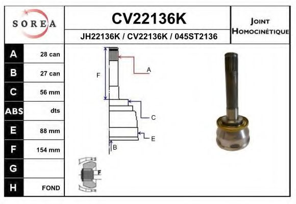 EAI CV22136K Шарнирный комплект, приводной вал для MITSUBISHI PAJERO/SHOGUN (Митсубиши/митсубиси Пажэро/шогун) EAI CV22136K Шарнирный комплект, приводной вал для MITSUBISHI PAJERO/SHOGUN (Митсубиши/митсубиси Пажэро/шогун)