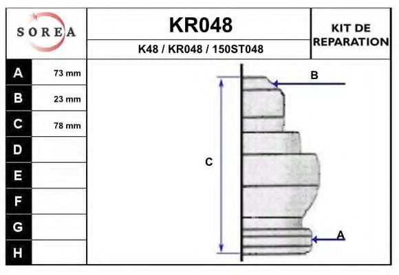 EAI KR048 Комплект пылника, приводной вал для SEAT (Сеат) EAI KR048 Комплект пылника, приводной вал для SEAT (Сеат)
