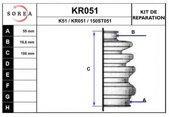 EAI KR051 Комплект пылника, приводной вал для BMW 7 (Бмв 7) EAI KR051 Комплект пылника, приводной вал для BMW 7 (Бмв 7)